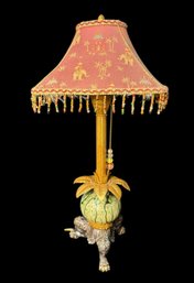 Interesting Claw Footed Table Lamp With Elephant Shade Works!