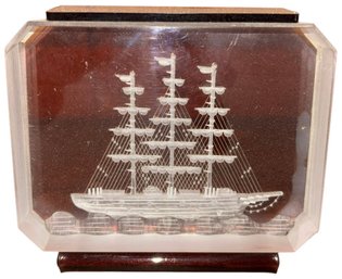Lucite Sailing Ship Decor A (BLR)