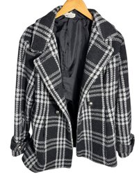 Robert Kitchen Black & White Plaid Jacket Womens Size Large (BR1)