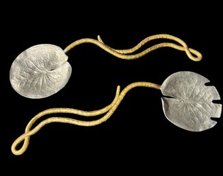 Table Art Gilded Lily Pad Serving Utensils