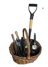 Basket Full Of Shovels, Clippers & Assorted Gardening Tools (G)