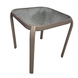 Small Outdoor Glass Top Side Table (G)