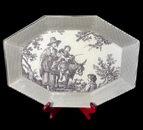 Black & White Toile & Gingham Shabby Chic Style Decorative Tray