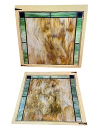 Large Stained Glass Window Panel Pair (B)