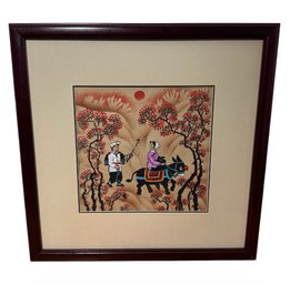 Chinese Donkey Couple Framed Art Print (B)
