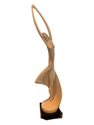 Tall White Ballerina Statue With Black Square Base Signed By Austin PROD INC 1980 (DR)