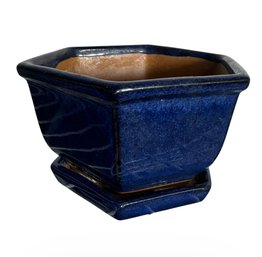 Japanese Cobalt Blue Pottery Planter Pot (G)