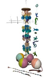 Capiz Shell Wind Chimes, Oceanic Lucite Sun Catcher, Buoys (G)