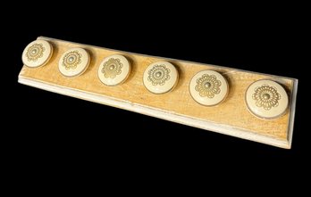 Gilded Ceramic Knob Hook Wall Hanging