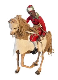 African Woven Man On Horse Figurine (LR2)