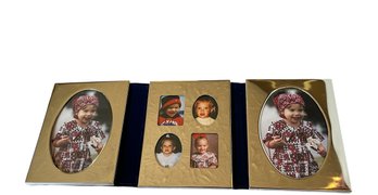 Silver Tone Triple Slide On Photo Frame For 3 Pieces 4x6 Photos (DR)