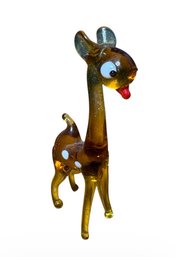 Amber Art Glass Rudolph Figurine (B)