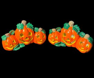 Ceramic Halloween Jack-O-Lantern Decorations 2pc