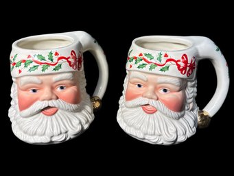 Lenox Holiday Collection Santa Claus Mug Pair
