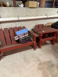 Red Wood Patio Set 5 Pcs