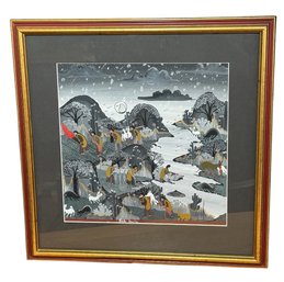 Felipe Benitez Mexican Landscape Original Framed Painting (B)