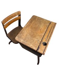 Industrial Antique Child School Desk (a) (bs)