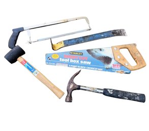 Rubber Mallet, Saws & Assorted Hand Tools 5pc (G)