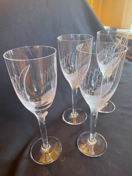 Set Of 4 Lalique Ange Angel Wine/ Champagne Glasses DRC1