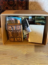 Box Of Books Magazines And Big Bible