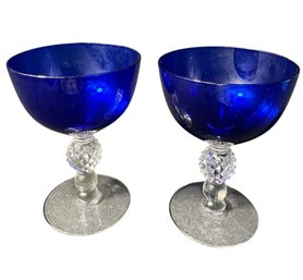 Morgantown Cobalt Blue Champagne Coupes