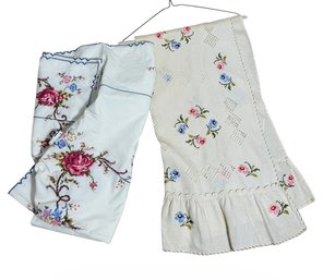 Floral Embroidered Decorative Cloth Pair (BR2)