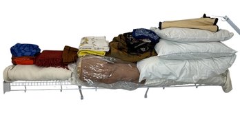 Closet Shelf Full Of Assorted Pillows, Blankets, Towels Etc (BR2)