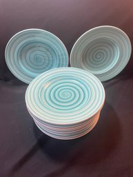 Set Of 12 Crate And Barrel Dinner Plates (RR)