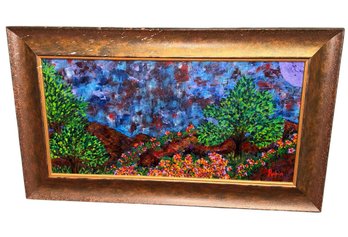Abstract Landscape Original Painting Signed & Framed (B)