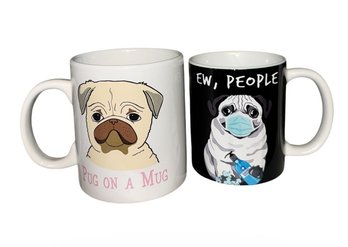 Pug Coffee Mug Pair (B)