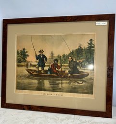 Catching A Trout Print