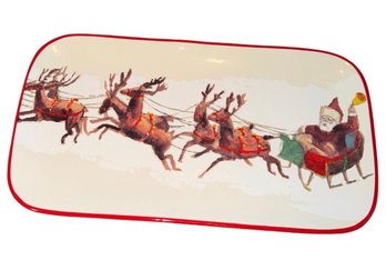 Williams Sonoma Santa & His Reindeer Serving Platter (DR)