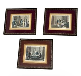 Old French Framed Art Engraving Prints 3pc (BH)