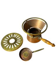 French Copper Brass Chafing Warmer Stand (blr)
