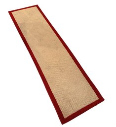 Farmhouse Style Red Bordered Runner Floor Rug (K)