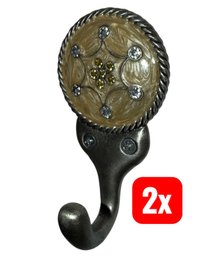 Ornate Jeweled Wall Hook Pair (BA)