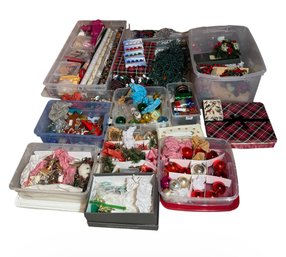 Huge Collection Of Christmas Decorations, Glass Ornaments, Wrapping Paper & More! (BS)