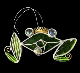 Prince Frog Stained Glass Window Hanging