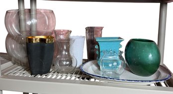 Flower Vases, Glassware & Ceramics 11pc (BS)