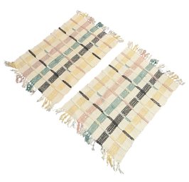 Colorful Woven Floor Rug Pair (B)