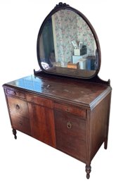 Warren Furniture Co Solid Wooden Beaded Chest Of Drawers With Mirror (BR2)