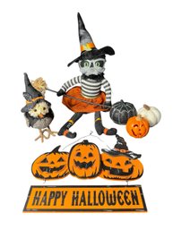 Happy Halloween Sign, Doll, Owl & Pumpkin Decorations