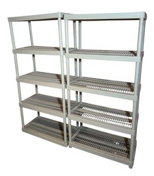 Five Tier Easy Assembly Shelving Unit Pair (BS)