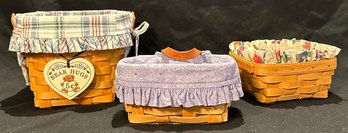 (3) Longaberger Baskets With Liners