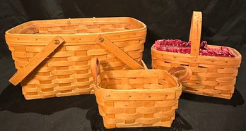 (3) Handwoven Longaberger Baskets