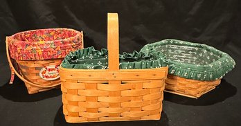 (3) Longaberger Handwoven Baskets