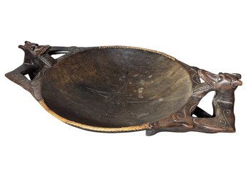 Oceanic Dayak Carved Wooden Bowl (BS)