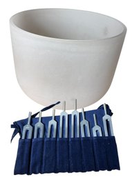 White Crystal Singing Chakra Bowl With Tuning Forks (BLR)