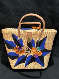 Vintage Woven Straw Handbag