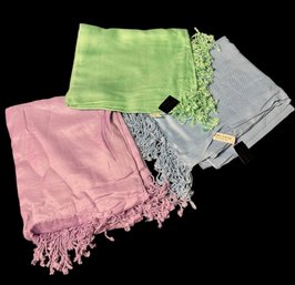 Bijoux Terner Purple, Blue & Green Scarf Trio